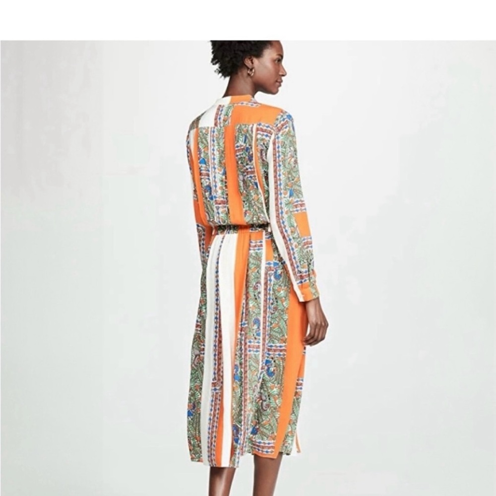 Orange Patterned Midi Dress - Picture 3 of 15